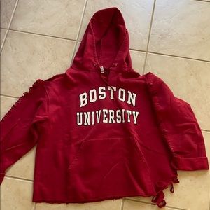 boston university vintage hoodie sweatshirt
